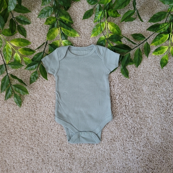 Baby Boy Ribbed Sage Onesie (3-6 Months) - Picture 1 of 3